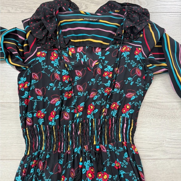 Betsey Johnson New York Vintage 90s Silk Floral Long Sleeve Dress - Picture 6 of 12